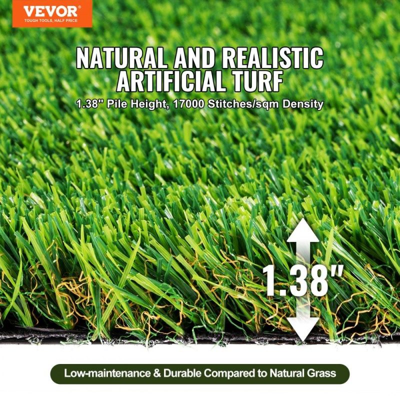 Landscaping & Shade | Artifical Grass, 3 x 5 ft Rug Green Turf, 1.38″ Fake Door Mat Outdoor Patio Lawn Decoration, Easy to Clean with Drainage Holes, Perfect For Multi-Purpose Home Indoor Entryway Scraper Dog Mats Landscaping & Shade Landscaping & Shade