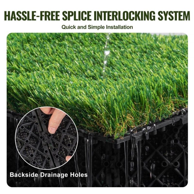 Landscaping & Shade | Artifical Grass Tiles Interlocking Turf Deck Set, 18 Pack – 12″x12″, Synthetic Fake Grass Self-draining Mat Flooring Decor Pad, Perfect For Multi-Purpose Indoor Outdoor Entryway Scraper Dog Mats Landscaping & Shade Landscaping & Shade