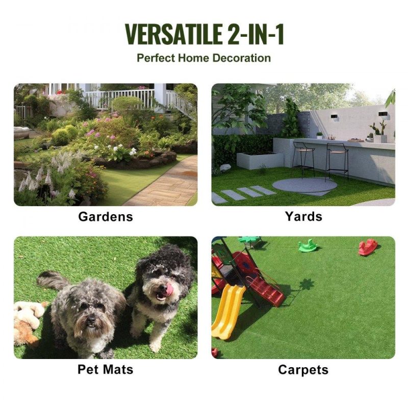 Landscaping & Shade | Artifical Grass Tiles Interlocking Turf Deck Set, 18 Pack – 12″x12″, Synthetic Fake Grass Self-draining Mat Flooring Decor Pad, Perfect For Multi-Purpose Indoor Outdoor Entryway Scraper Dog Mats Landscaping & Shade Landscaping & Shade