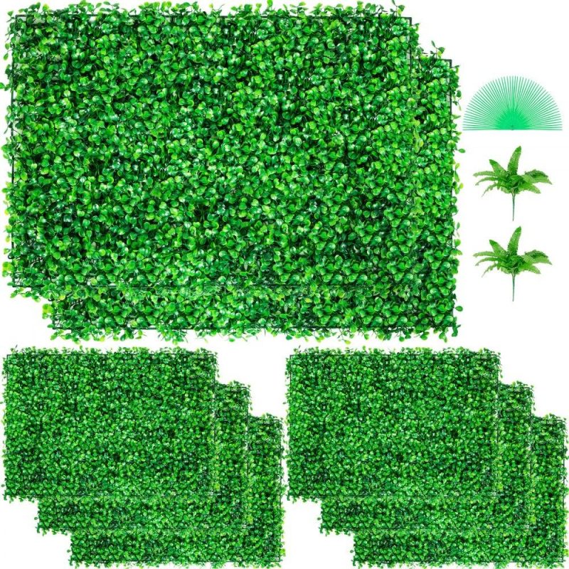 Landscaping & Shade | Artificial Boxwood Panel 8pcs Boxwood Hedge Wall Panels Artificial Grass Backdrop Wall 24X16 4cm Green Grass Wall, Fake Hedge for Decor Privacy Fence Indoor Outdoor Garden Backyard Landscaping & Shade Landscaping & Shade