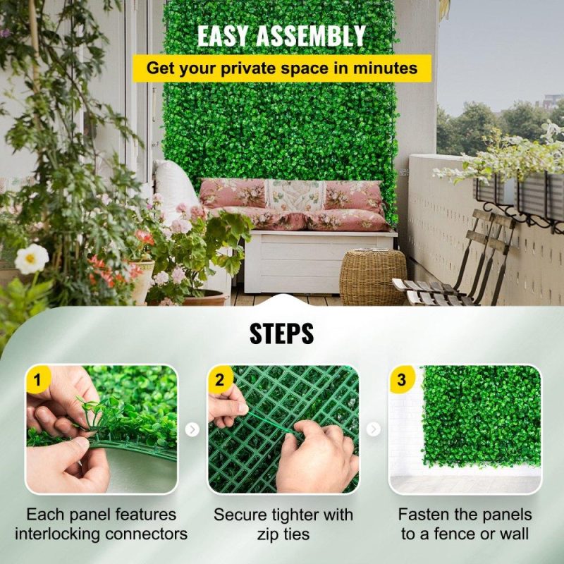 Landscaping & Shade | Artificial Boxwood Panel 8pcs Boxwood Hedge Wall Panels Artificial Grass Backdrop Wall 24X16 4cm Green Grass Wall, Fake Hedge for Decor Privacy Fence Indoor Outdoor Garden Backyard Landscaping & Shade Landscaping & Shade