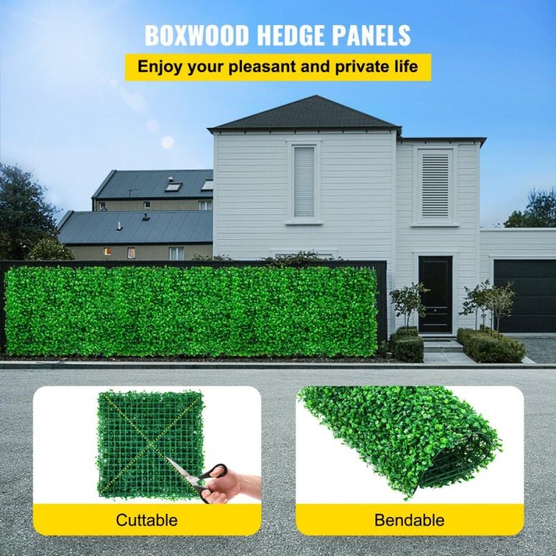 Landscaping & Shade | Artificial Boxwood Panel UV 24pcs Boxwood Hedge Wall Panels Artificial Grass Backdrop Wall 10″ X 10″ 4 cm Green Grass Wall, Fake Hedge for Decor Privacy Fence Indoor, Outdoor Garden Backyard Landscaping & Shade Landscaping & Shade