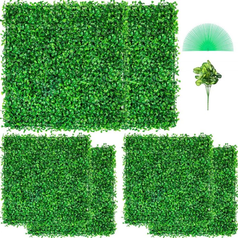 Landscaping & Shade | Artificial Boxwood Panel UV 6pcs Boxwood Hedge Wall Panels, Artificial Grass Backdrop Wall 20″ X 20″ 4 cm Green Grass Wall, Fake Hedge for Decor Privacy Fence Indoor, Outdoor Garden Backyard Landscaping & Shade Landscaping & Shade