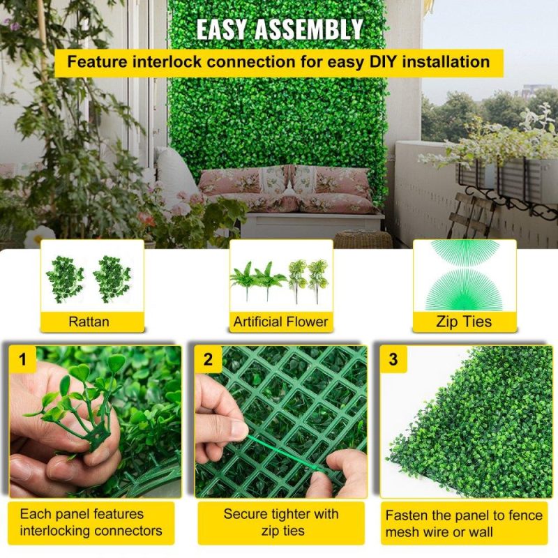 Landscaping & Shade | Artificial Boxwood Panels, 14 PCS 20″x20″ Boxwood Hedge Wall Panels, PE Artificial Grass Backdrop Wall 1.6″, Privacy Hedge Screen for Decoration of Outdoor, Indoor, Garden, Fence, and Backyard Landscaping & Shade Landscaping & Shade