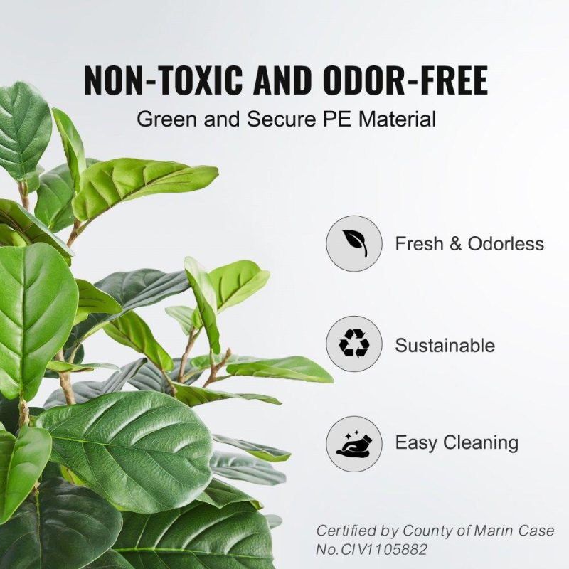 Landscaping & Shade | Artificial Fiddle Leaf Fig Tree, 4 FT, Secure PE Material & Anti-Tip Tilt Protection Low-Maintenance Faux Plant, Lifelike Green Fake Potted Tree for Home Office Warehouse Decor Indoor Outdoor Landscaping & Shade Landscaping & Shade