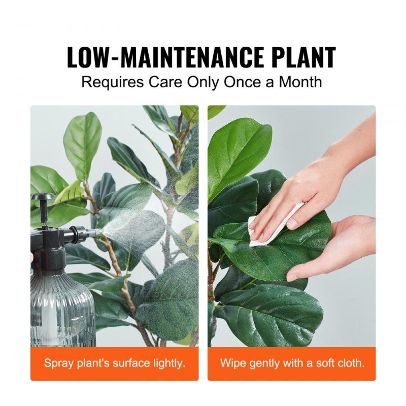 Landscaping & Shade | Artificial Fiddle Leaf Fig Tree, 4 FT, Secure PE Material & Anti-Tip Tilt Protection Low-Maintenance Faux Plant, Lifelike Green Fake Potted Tree for Home Office Warehouse Decor Indoor Outdoor Landscaping & Shade Landscaping & Shade