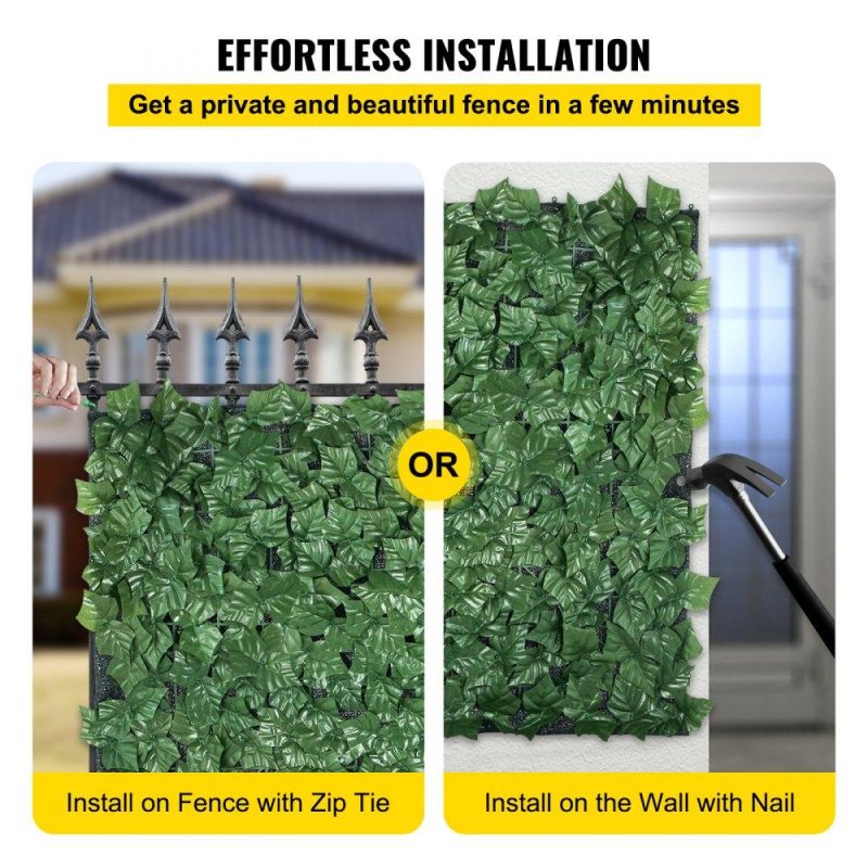 Landscaping & Shade | Artificial Ivy Privacy Fence Screen, 39″x158″ Ivy Fence, PP Faux Ivy Leaf Artificial Hedges Fence, Faux Greenery Outdoor Privacy Panel Decoration for Garden, Decor, Balcony, Patio, Indoor Landscaping & Shade Landscaping & Shade