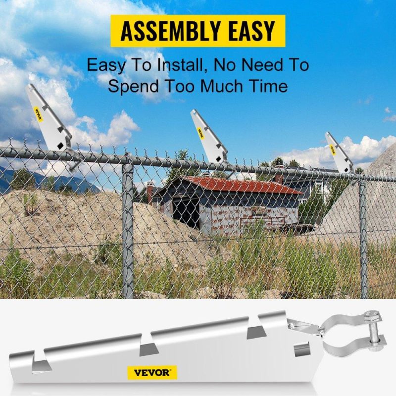 Landscaping & Shade | Barbed Wire Arm Set of 10 Extend Arm Barbed Wire for 1-3/8″ Top Rail Chain-Link Barbwire Arm Hot-Dip Galvanized Steel Cornered Barbwire Arm 45-Degree for Chain Link Fence Grapevine Trellises Landscaping & Shade Landscaping & Shade