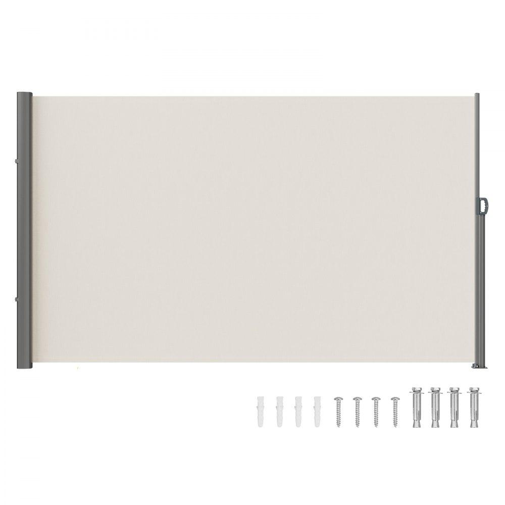 Landscaping & Shade | Beige Retractable 63’x118” Awning-Rugged Full Aluminum Rust-Proof Side Awning Patio Sunshine Privacy Divider Wind Screen. Longer Service Life, Suitable for Courtyard, Roof Terraces and Pools Beige Landscaping & Shade Beige