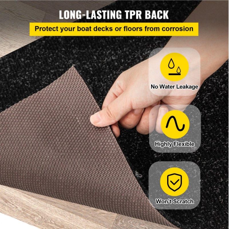 Landscaping & Shade | Boat Carpet, 6 ft x 13.1 ft Marine Carpet for Boats, Waterproof Black Indoor Outdoor Carpet with Marine Backing Anti-Slide Marine Grade Boat Carpet Cuttable Easy to Clean Patio Rugs Deck Rug Landscaping & Shade Landscaping & Shade