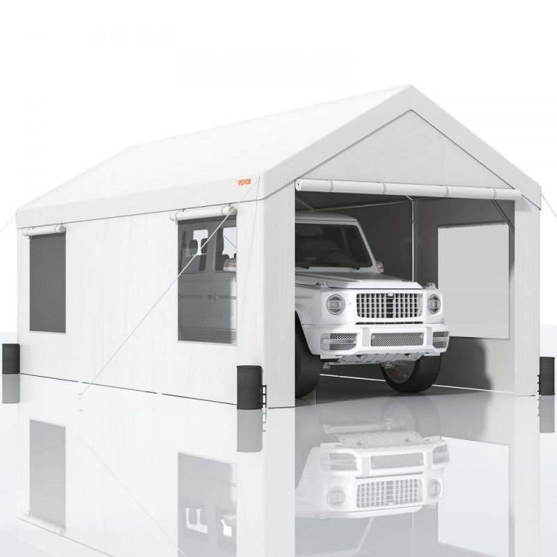 Landscaping & Shade | Carport, 12 x 20 ft Heavy Duty Car Canopy with Roll-up Ventilated Windows, Extra Large Portable Garage with Removable Sidewalls, Waterproof UV Resistant All-Season Tarp for SUV, Truck, Boat White Landscaping & Shade Landscaping & Shade