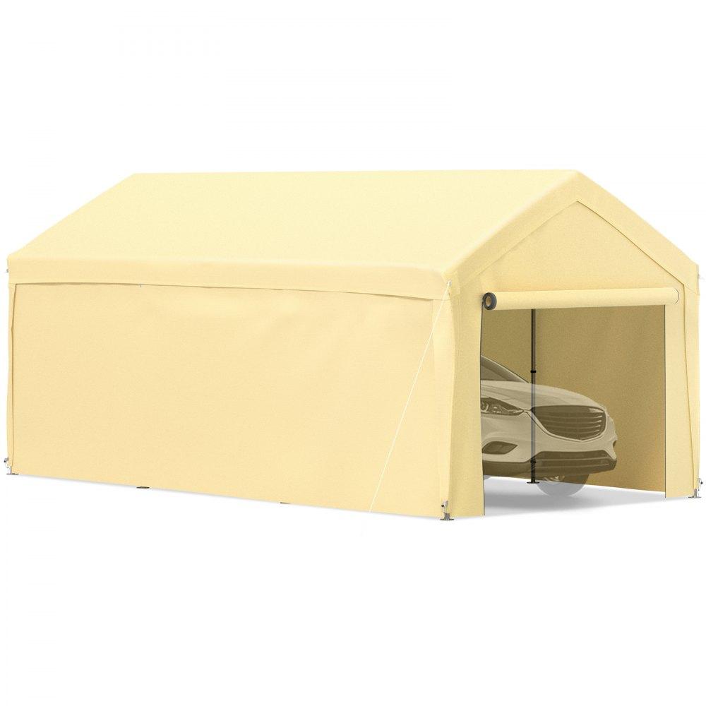 Landscaping & Shade | Carport Canopy Car Shelter Tent 10 x 20ft with 8 Legs and Sidewalls Yellow Yellow Landscaping & Shade Landscaping & Shade