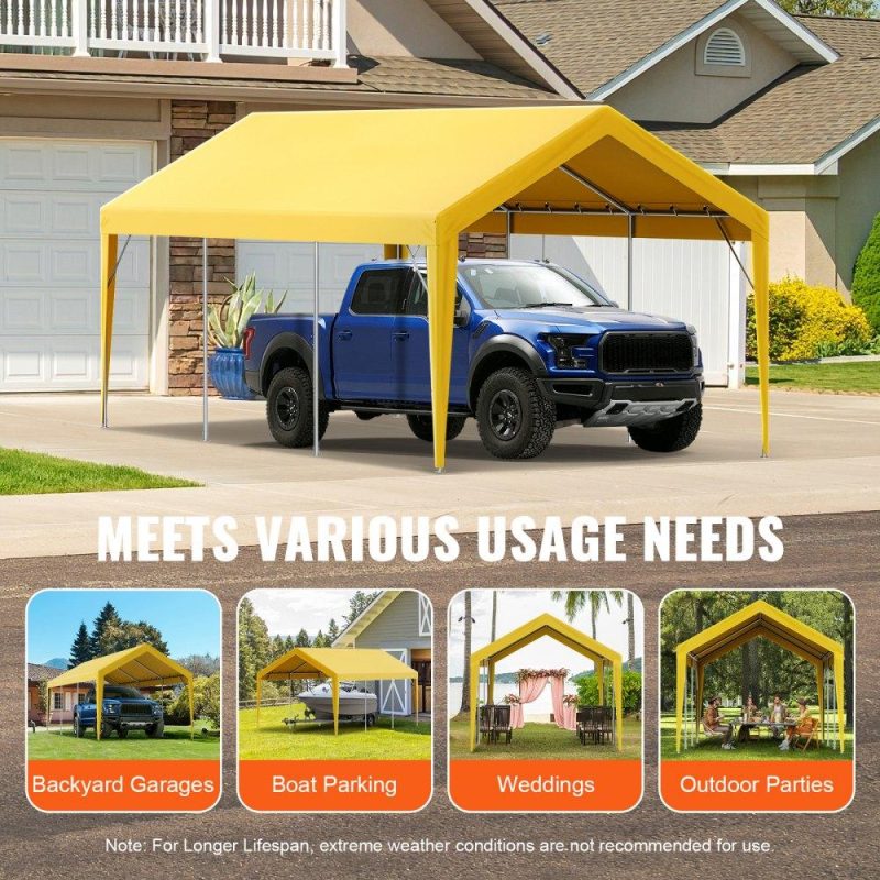 Landscaping & Shade | Carport Replacement Canopy Cover 10 x 20 ft, Garage Top Tent Shelter Tarp Heavy-Duty Waterproof & UV Protected, Easy Installation with Ball Bungees,Beige (Only Top Cover, Frame Not Include) Beige Landscaping & Shade Beige