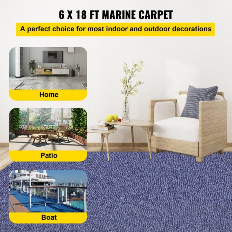 Landscaping & Shade | Deep Blue Marine Carpet 6 ft x 18 ft Marine Carpeting Marine Grade Carpet for Boats with Waterproof Back Outdoor Rug for Patio Porch Deck Garage Outdoor Area Rug Runner Anti-Slide Porch Rug Landscaping & Shade Landscaping & Shade