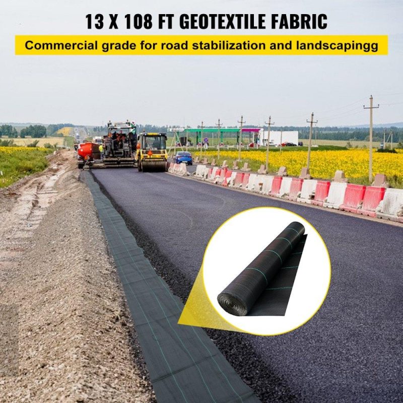 Landscaping & Shade | Driveway Fabric, 13×108 ft Commercial Grade Driveway Fabric, 600 Pounds Grab Tensile Strength Geotextile Fabric Driveway, Underlayment Fabric Landscape Fabric Stabilization Underlayment Landscaping & Shade Landscaping & Shade