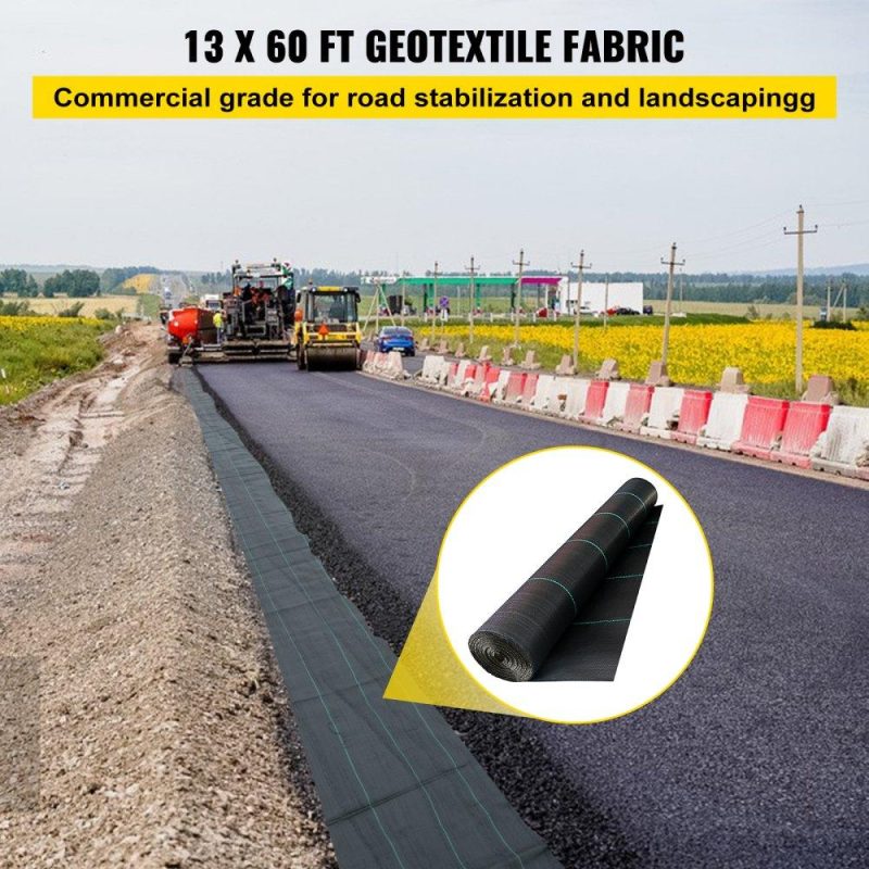 Landscaping & Shade | Driveway Fabric, 13×60 ft Commercial Grade Driveway Fabric, 600 Pounds Grab Tensile Strength Geotextile Fabric Driveway, Underlayment Fabric Landscape Fabric Stabilization Underlayment Landscaping & Shade Landscaping & Shade