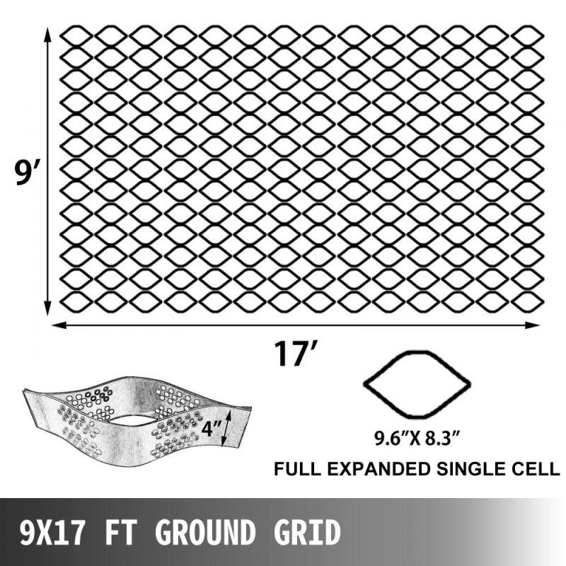 Landscaping & Shade | Geo Grid Ground Grid 9×17 ft, Geo Cell Grid 4 Inch Thick, Gravel Grid HDPE Material, Ground Stabilization Grid 1885 LBS Per Sq, Tensile Strength Gravel Ground Grid for Slope Driveways, Garden Landscaping & Shade Landscaping & Shade