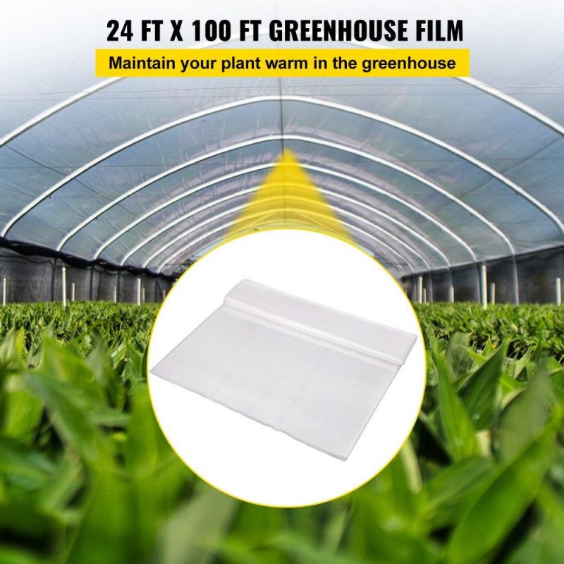 Landscaping & Shade | Greenhouse Film, 24′ x 100′ Greenhouse Plastic Sheeting, 6 mil Thickness Suncover Greenhouse, Clear Polyethylene Cover, UV Proof Farm Plastic Supply for Gardening, Farming and Agriculture Landscaping & Shade Landscaping & Shade