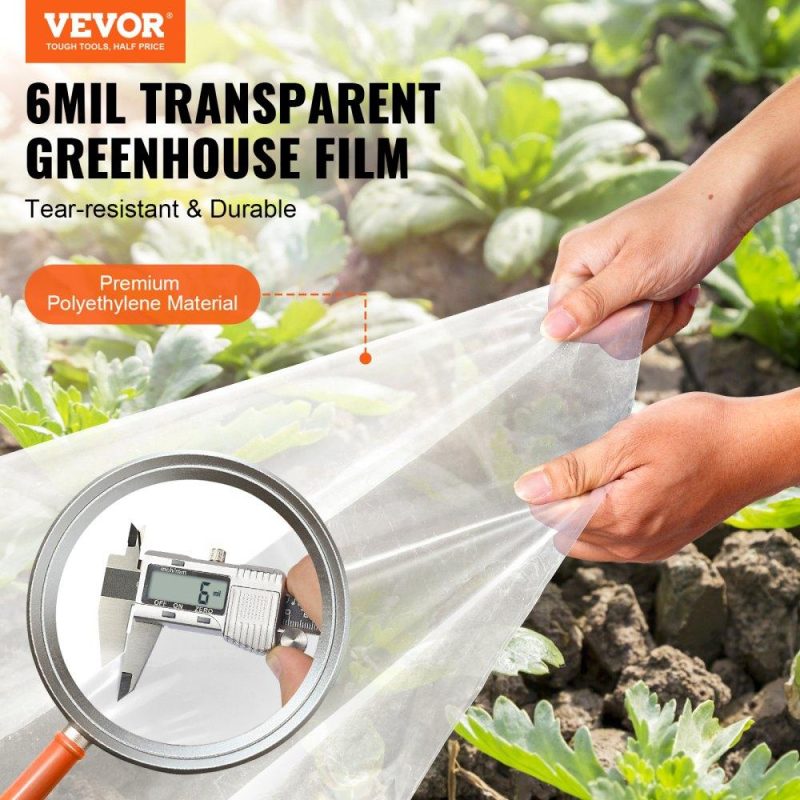 Landscaping & Shade | Greenhouse Plastic Sheeting 12 x 50 ft, 6 Mil Thickness Clear Greenhouse Film, Polyethylene Film 4 Year UV Resistant, for Gardening, Farming, Agriculture, Garden Landscaping & Shade Landscaping & Shade