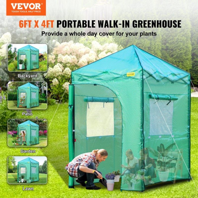 Landscaping & Shade | Greenhouse Portable Walk-in Hot Green House Tent 6′ x 4′ x 8′ Plant Garden Landscaping & Shade Landscaping & Shade