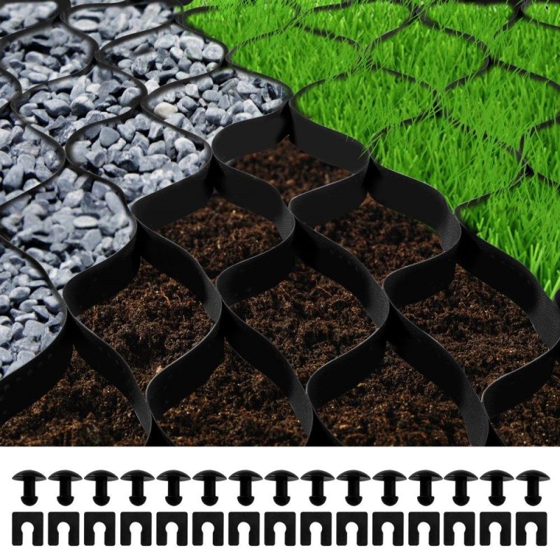 Landscaping & Shade | Ground Grid, 1885 lbs per Sq Ft Load Geo Grid, 2″ Depth Permeable Stabilization System for DIY Patio, Walkway, Shed Base, Light Vehicle Driveway, Parking Lot, Grass, and Gravel Landscaping & Shade Landscaping & Shade