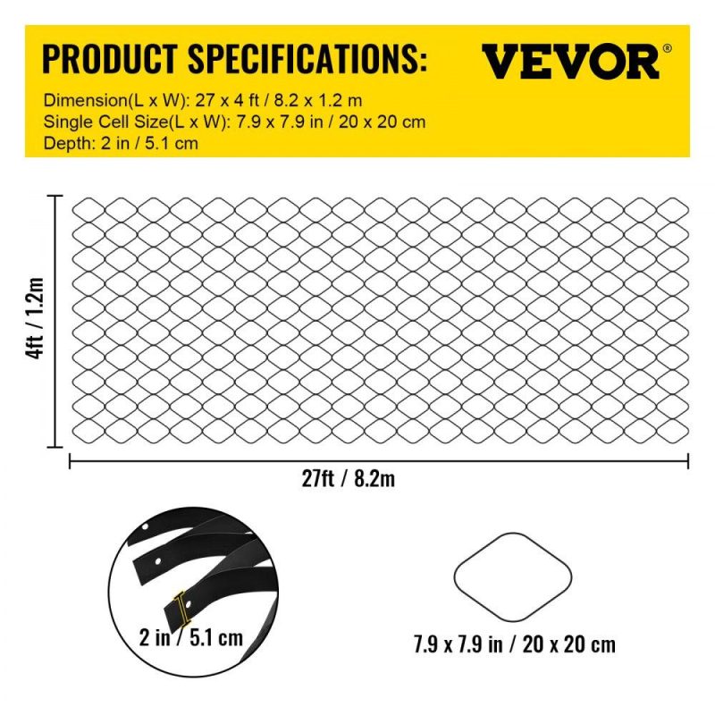 Landscaping & Shade | Ground Grid, 1885 lbs per Sq Ft Load Geo Grid, 2″ Depth Permeable Stabilization System for DIY Patio, Walkway, Shed Base, Light Vehicle Driveway, Parking Lot, Grass, and Gravel Landscaping & Shade Landscaping & Shade