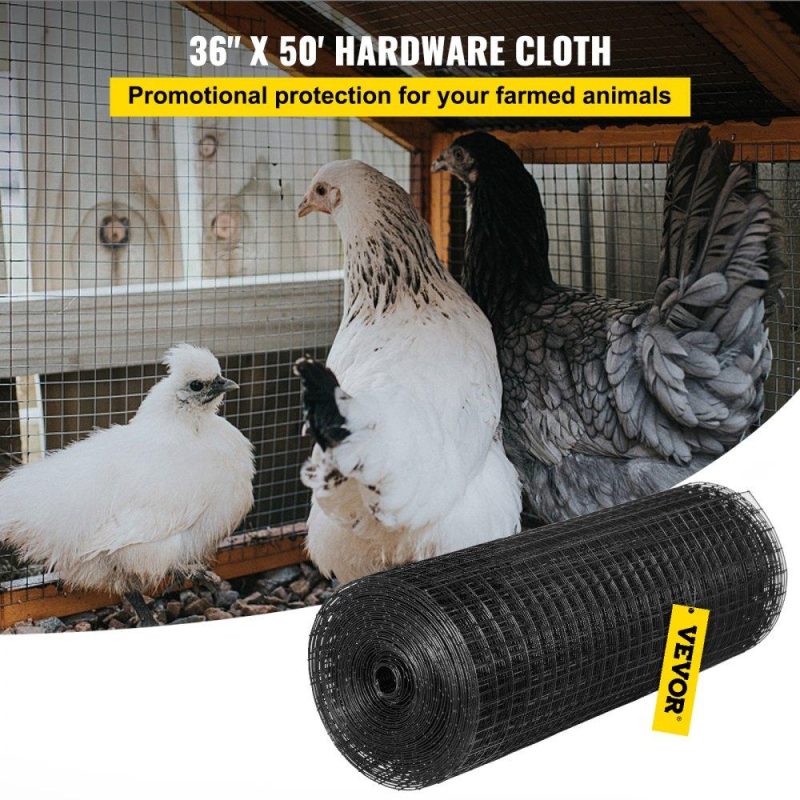 Landscaping & Shade | Hardware Cloth, 36″ x 50′ & 1″x1″ Mesh Size, Galvanized Steel Vinyl Coated 16 Gauge Chicken Wire Fencing w/A Cutting Plier & A Pair of Fabric Gloves, for Garden Fencing & Pet Enclosures, Black Landscaping & Shade Landscaping & Shade