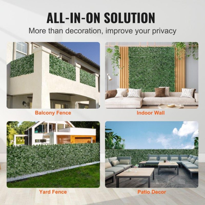 Landscaping & Shade | Ivy Privacy Fence, 39 x 158in Artificial Green Wall Screen, Greenery Ivy Fence with Mesh Cloth Backing and Strengthened Joint, Faux Hedges Vine Leaf Decoration for Outdoor Garden, Yard, Balcony Landscaping & Shade Landscaping & Shade