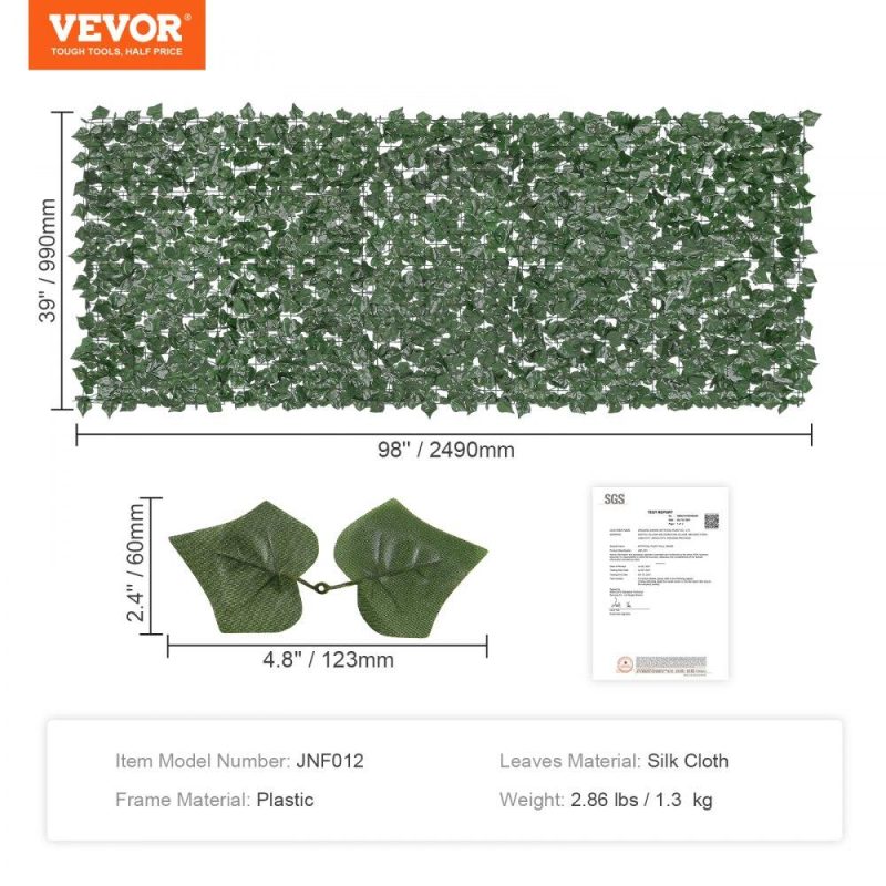 Landscaping & Shade | Ivy Privacy Fence, 39 x 98 in Artificial Green Wall Screen, Greenery Ivy Fence with Strengthened Joint, Faux Hedges Vine Leaf Decoration for Outdoor Garden, Yard, Balcony, Patio Decor Landscaping & Shade Landscaping & Shade