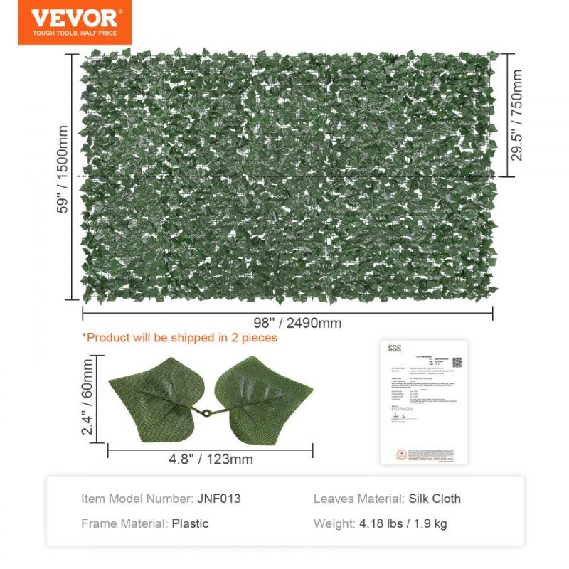 Landscaping & Shade | Ivy Privacy Fence, 59 x 98 in Artificial Green Wall Screen, Greenery Ivy Fence with Strengthened Joint, Faux Hedges Vine Leaf Decoration for Outdoor Garden, Yard, Balcony, Patio Decor Landscaping & Shade Landscaping & Shade