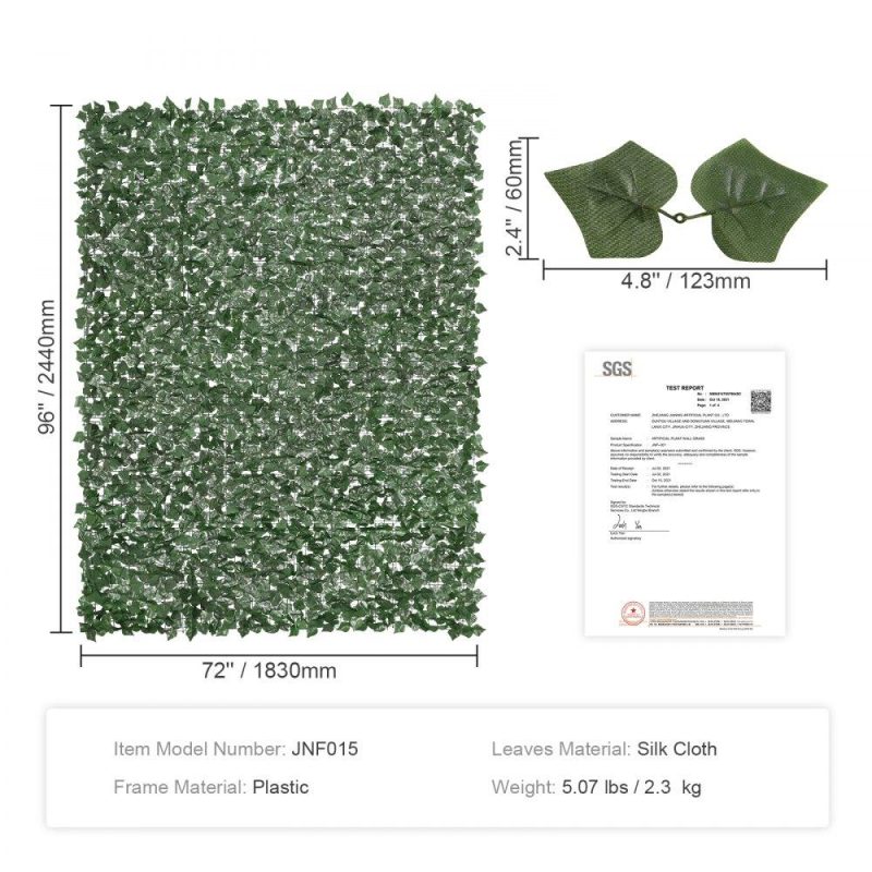 Landscaping & Shade | Ivy Privacy Fence, 96 x 72 in Artificial Green Wall Screen, Greenery Ivy Fence with Strengthened Joint, Faux Hedges Vine Leaf Decoration for Outdoor Garden, Yard, Balcony, Patio Decor Landscaping & Shade Landscaping & Shade