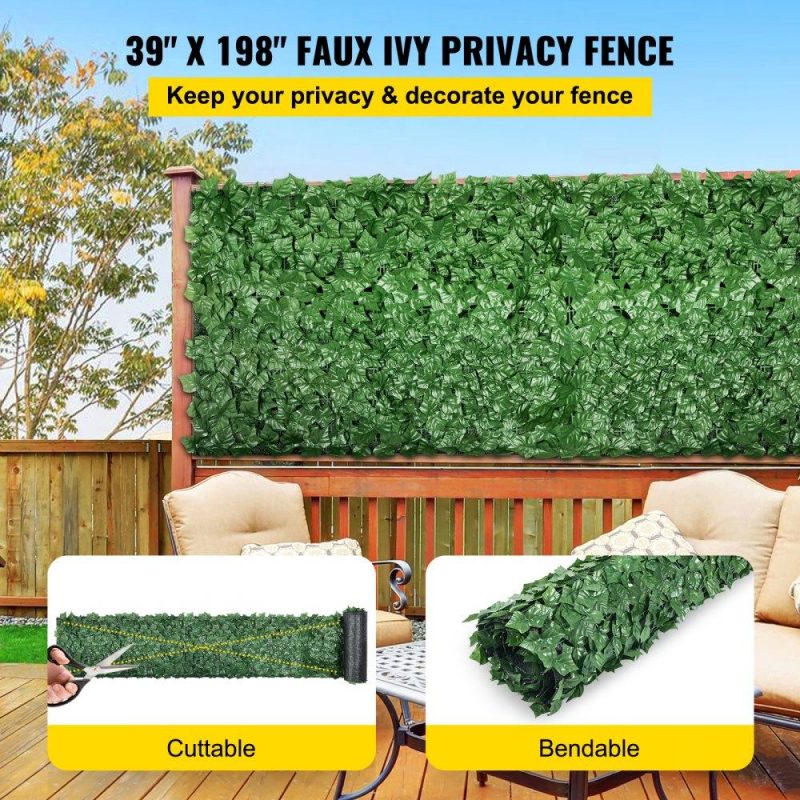 Landscaping & Shade | Ivy Privacy Fence Screen, 39″x198″ PP Faux Leaf Artificial Hedges, 3-Layers Indoor or Outdoor Greenery Leaves Panel, Multi-use for Garden, Yard, Decor, Balcony, Patio, Home, Green, 39 x 198 Inch Landscaping & Shade Landscaping & Shade