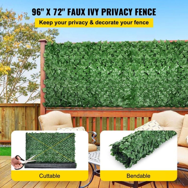 Landscaping & Shade | Ivy Privacy Fence Screen, 96″x72″ PP Faux Leaf Artificial Hedges, 3-Layers Indoor or Outdoor Greenery Leaves Panel, Multi-use for Garden, Yard, Decor, Balcony, Patio, Home, Green Landscaping & Shade Landscaping & Shade