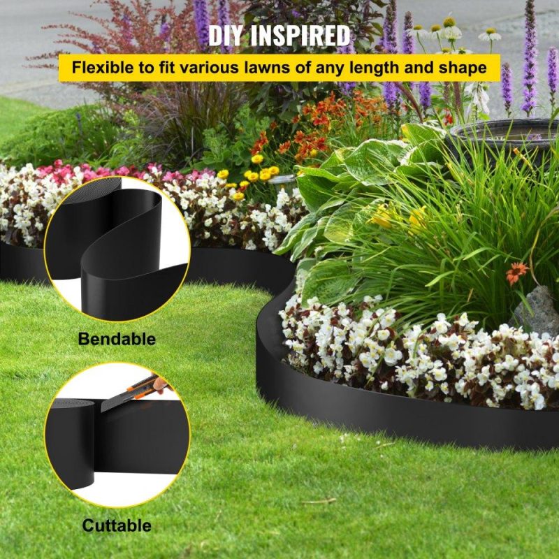 Landscaping & Shade | Landscape Edging, 10 inch Depth 150 ft Total Length, Recycled HDPE Coiled Terrace Board, Flexible Bender Border for Landscaping, Lawn, Garden, Yard, Against Invading Weeds, Black Landscaping & Shade Landscaping & Shade