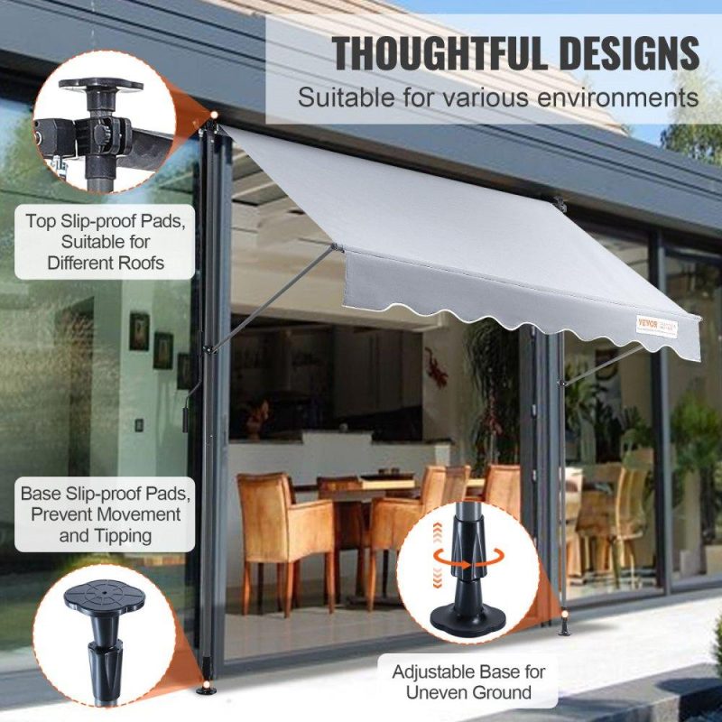 Landscaping & Shade | Manual Retractable Awning, 78″ Outdoor Retractable Patio Awning Sunshade Shelter, Adjustable Patio Door Window Awning Canopy with 39″ Sun Shade Curtain for Backyard, Garden, Balcony Landscaping & Shade Landscaping & Shade