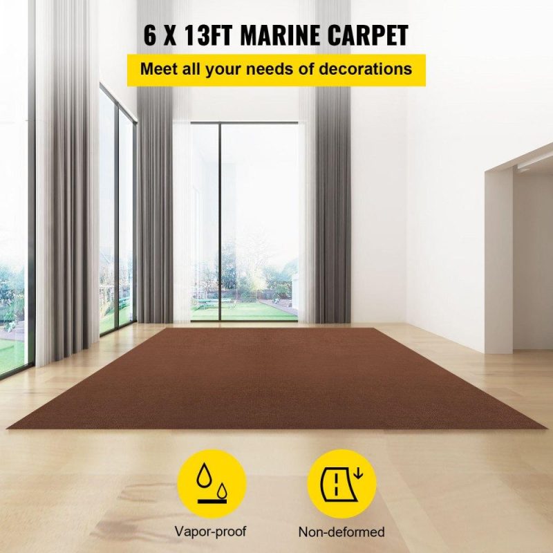 Landscaping & Shade | Marine Carpet, 6 x 13 ft Boat Carpeting, Deep Brown Marine Grade Boat Carpet, Indoor/Outdoor Marine Carpeting with Water-Proof TPR Backing, Water-Proof Carpet Roll for Home, Patio, Porch, Deck Landscaping & Shade Landscaping & Shade