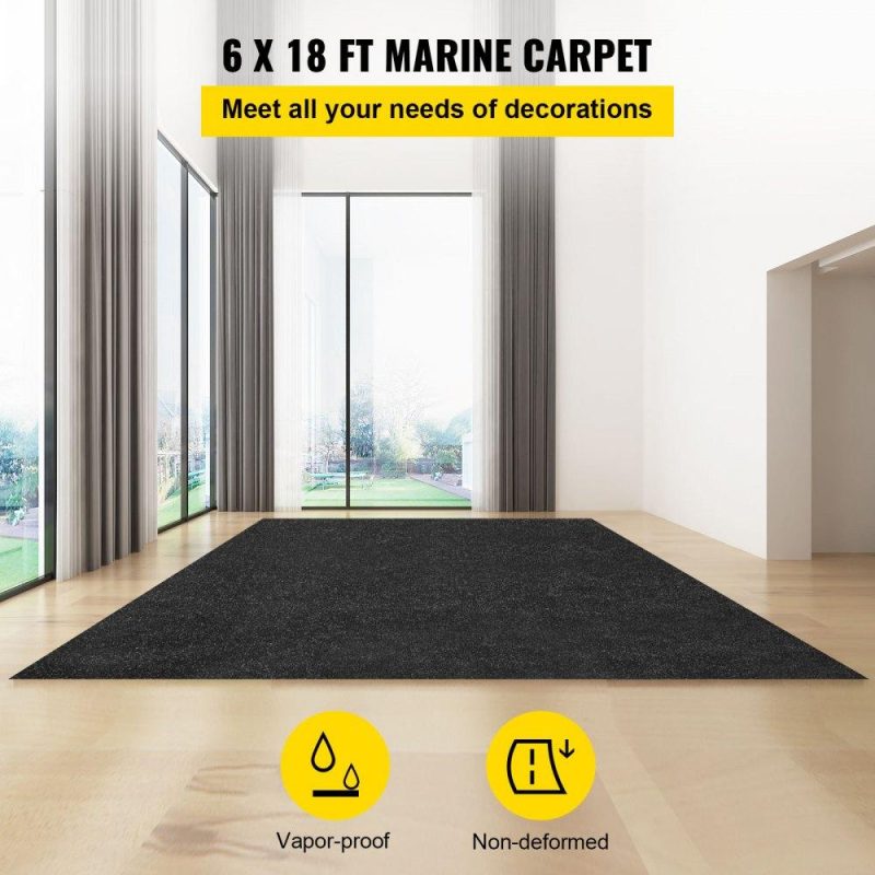 Landscaping & Shade | Marine Carpet, 6 x 18 ft Boat Carpeting, Charcoal Black Marine Grade Boat Carpet, Indoor/Outdoor Marine Carpeting w/ Water-proof TPR Backing, Water-proof Carpet Roll for Home, Patio, Porch, Deck Landscaping & Shade Landscaping & Shade