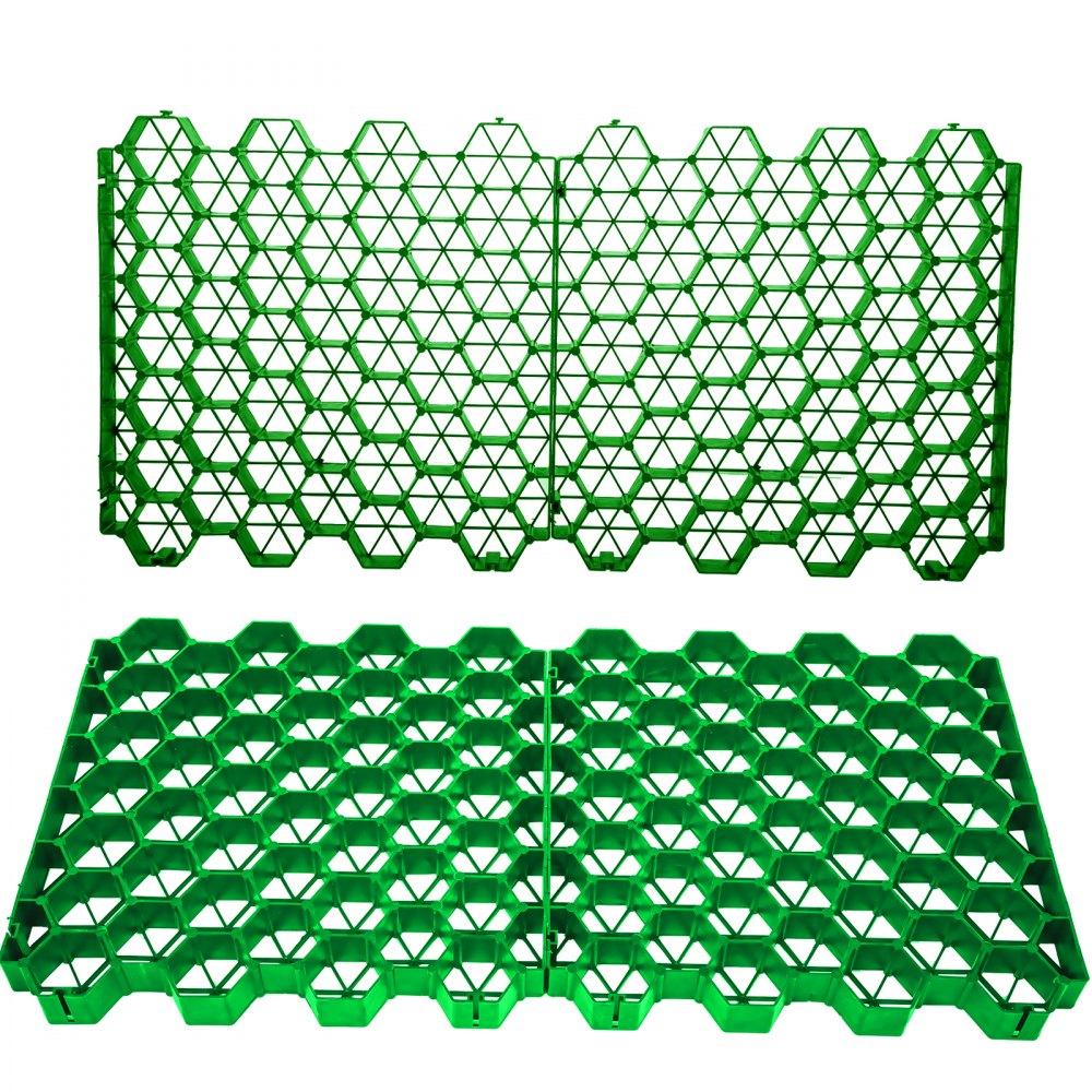 Landscaping & Shade | Permeable Pavers 1.9″ Depth Gravel Driveway Grid Flat-Interlocked Grass Pavers HDPE Green Plastic Shed Base for Landscaping and Soil Reinforcement in Parking Lots/Fire Lanes (Pack of 4-11 Sf) Landscaping & Shade Landscaping & Shade