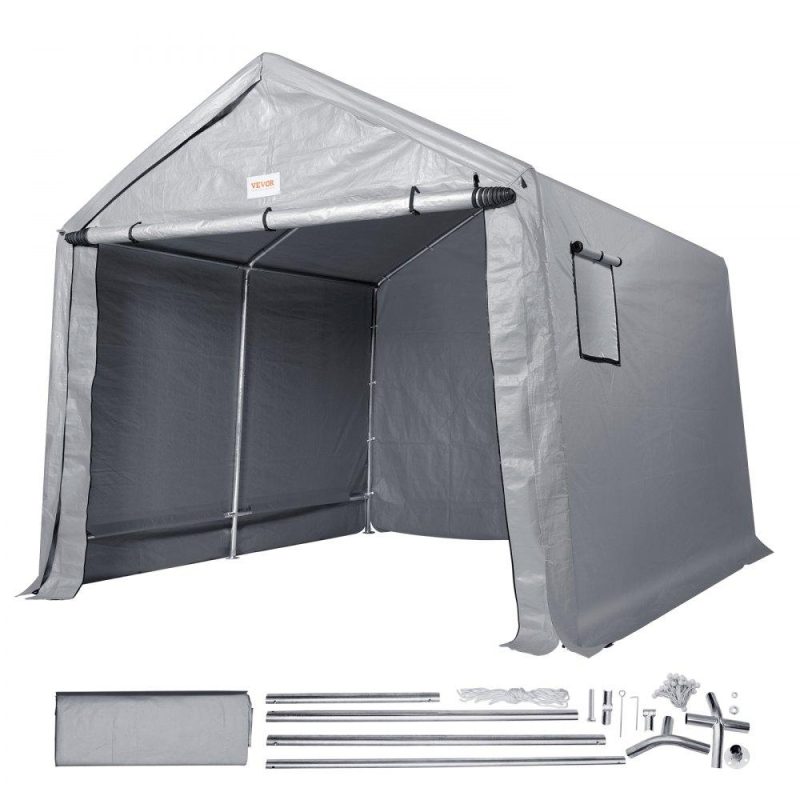 Landscaping & Shade | Portable Shed Outdoor Storage Shelter, 10 x 10 x 8.5 ft Heavy Duty All-Season Instant Storage Tent Tarp Sheds with Roll-up Zipper Door and Ventilated Windows For Motorcycle, Bike, Garden Tools Landscaping & Shade Landscaping & Shade