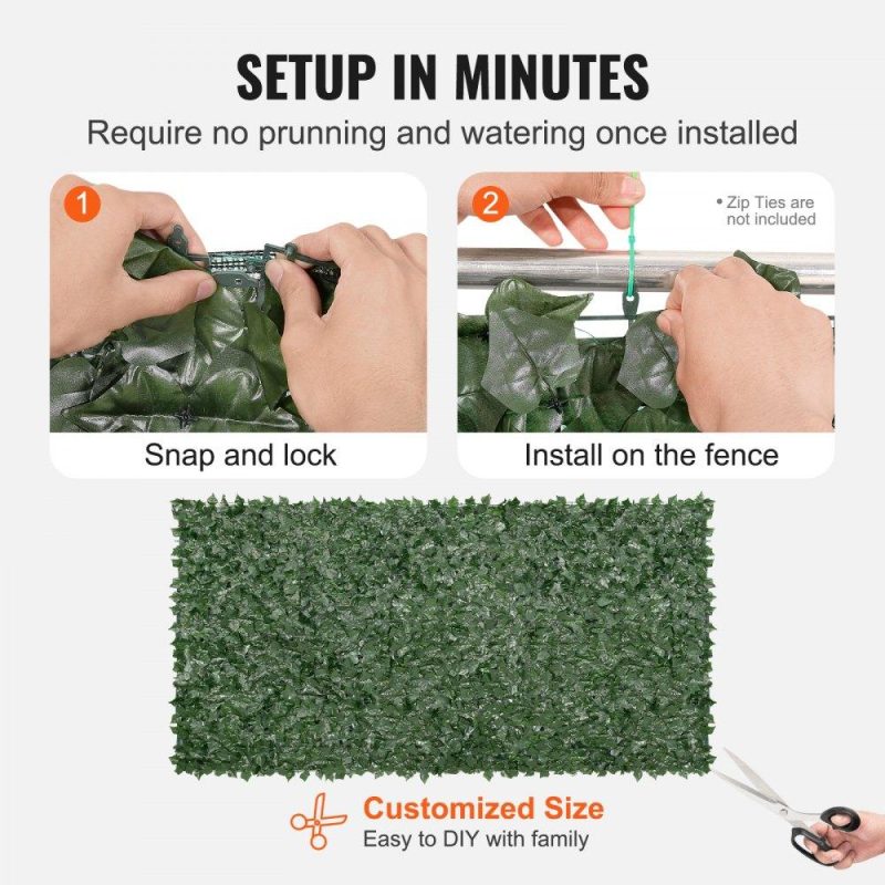 Landscaping & Shade | Privacy Ivy Fence, 59 x 118in Artificial Green Wall Screen, Greenery Ivy Fence with Mesh Cloth Backing and Strengthened Joint, Faux Hedges Vine Leaf Decoration for Outdoor Garden, Yard, Balcony Landscaping & Shade Landscaping & Shade