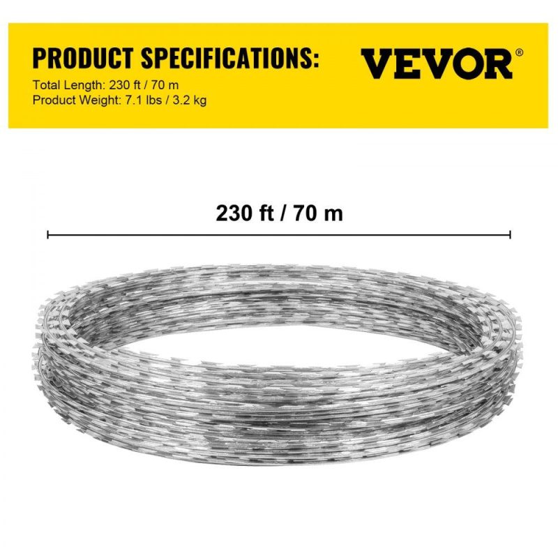 Landscaping & Shade | Razor Wires, 98ft Razor Barbed Wire 2 Coils, 49 ft Per Roll Razor Wire Fencing Razor Fence, Razor Ribbon Barbed Wire Galvanized Steel Razor Wire Fence, Rolls Razor Useful Protection for Garden Landscaping & Shade Landscaping & Shade