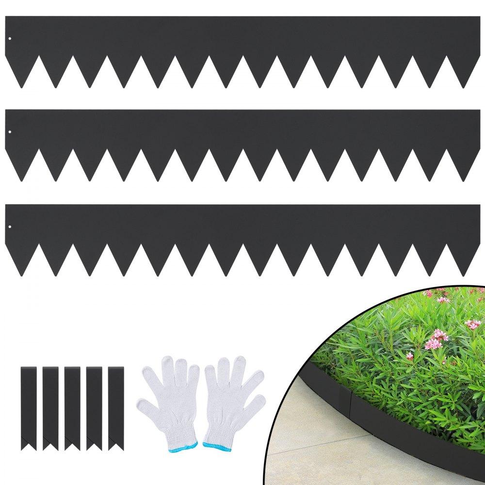 Landscaping & Shade | Steel Landscape Edging, 3-pack Steel Garden Edging Borders, 40″ L x 6″ H Strips, Hammer-in Edging Border with 5 Clips, Bendable Metal Landscape Edging for Yard, Garden, Lawn Landscaping & Shade Landscaping & Shade