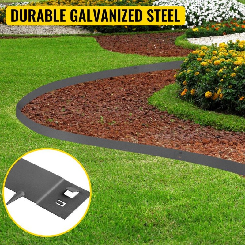 Landscaping & Shade | Steel Lawn Edging, 5PCS 4″x39″ Garden Metal Landscape Edging Border, Flexible Galvanized Steel Landscape Border, 16.25 ft Total Length Landscaping Metal Edging, Lawn Edge for Garden, Yard, Gray Landscaping & Shade Landscaping & Shade