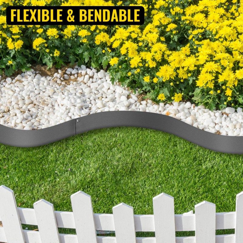 Landscaping & Shade | Steel Lawn Edging, 5PCS 4″x39″ Garden Metal Landscape Edging Border, Flexible Galvanized Steel Landscape Border, 16.25 ft Total Length Landscaping Metal Edging, Lawn Edge for Garden, Yard, Gray Landscaping & Shade Landscaping & Shade