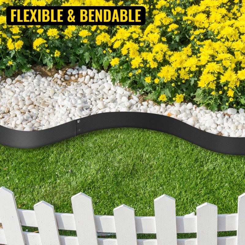 Landscaping & Shade | Steel Lawn Edging, 5PCS Metal Landscape Edging, 3″x39″ Garden Edging Border, Flexible Galvanized Steel Landscape Border, 16.25 ft Length Landscaping Metal Edging, Black Lawn Edge for Garden Yard Black Landscaping & Shade Black