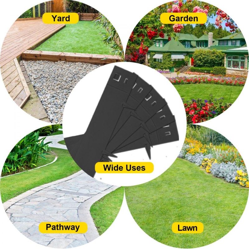 Landscaping & Shade | Steel Lawn Edging, 5PCS Metal Landscape Edging, 3″x39″ Garden Edging Border, Flexible Galvanized Steel Landscape Border, 16.25 ft Length Landscaping Metal Edging, Black Lawn Edge for Garden Yard Black Landscaping & Shade Black