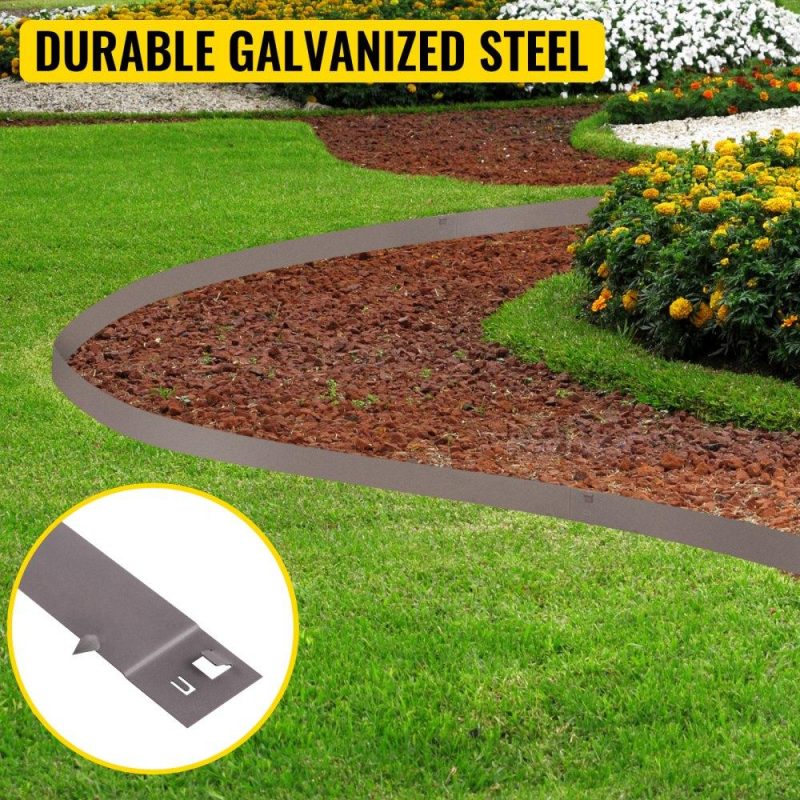 Landscaping & Shade | Steel Lawn Edging, 5PCS Metal Landscape Edging, 3″x39″ Garden Edging Border, Flexible Galvanized Steel Landscape Border, 16.25 ft Length Landscaping Metal Edging, Brown Lawn Edge for Garden Yard Brown Landscaping & Shade Brown