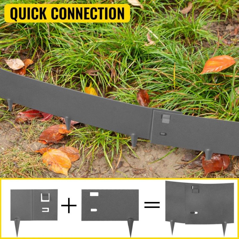 Landscaping & Shade | Steel Lawn Edging, 5PCS Metal Landscape Edging, 3″x39″ Garden Edging Border, Flexible Galvanized Steel Landscape Border, 16.25 ft Length Landscaping Metal Edging, Gray Lawn Edge for Garden Yard Dark Gray Landscaping & Shade Dark Gray