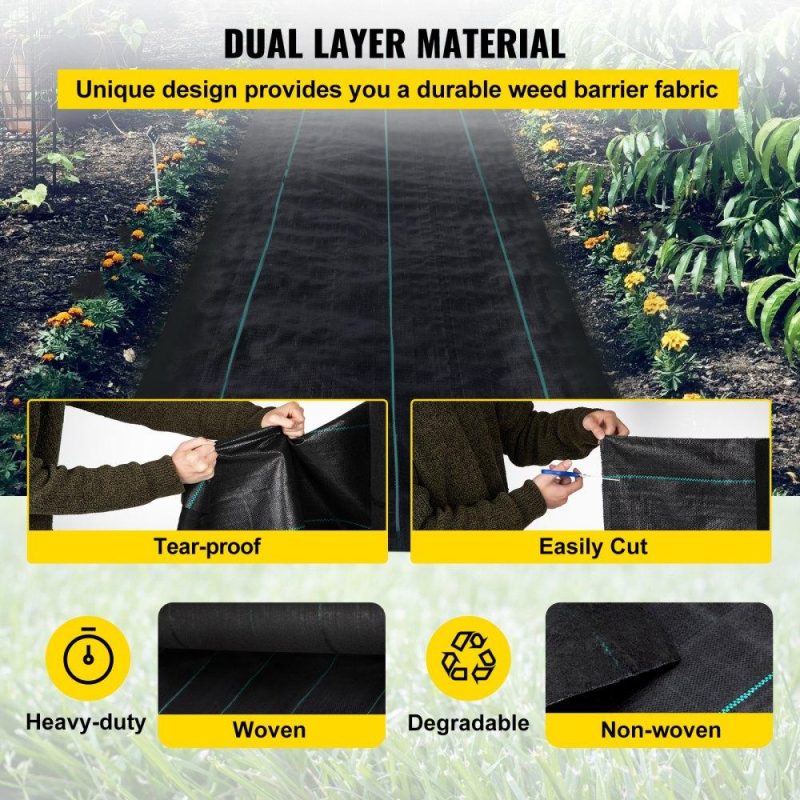 Landscaping & Shade | Weed Barrier, 5.8oz Landscape Fabric, 3ft x 300ft Cover Mat Heavy Duty Woven Grass Control Geotextile for Garden, Patio, Black Landscaping & Shade Landscaping & Shade