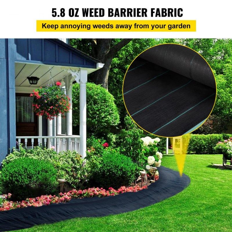 Landscaping & Shade | Weed Barrier, 5.8oz Landscape Fabric, 4ft x 300ft Cover Mat Heavy Duty Woven Grass Control Geotextile for Garden, Patio, Black Landscaping & Shade Landscaping & Shade